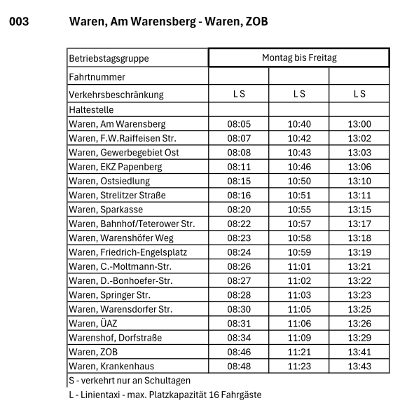 Linie 3 - Hinfahrt Linie 3 - Hinfahrt
